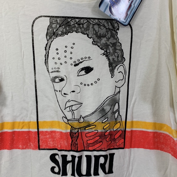 Marvel Avengers Shuri Tee T-Shirt Ivory Cream L NWT - Picture 4 of 10